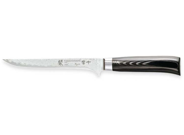 Couteau &agrave; d&eacute;sosser japonais Tamahagane Kyoto lame 16cm acier damas VG5