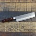 Couteau nakiri japonais artisanal Jikko Mahogani Tsuchime 16cm damas 33 couches