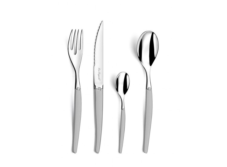 Coffret de 24 couverts acier inox LOU LAGUIOLE Jet Sabl&eacute; gris