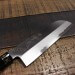 Couteau Kama Usuba japonais artisanal JIKKO Tokusei lame 18cm Nihon Steel manche magnolia gravé