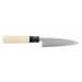 Couteau Kaisaki japonais artisanal JIKKO Betsuuchi lame 12cm en White Steel manche magnolia