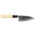 Couteau à poisson japonais artisanal JIKKO Betsuuchi lame brute 12cm en White Steel manche magnolia