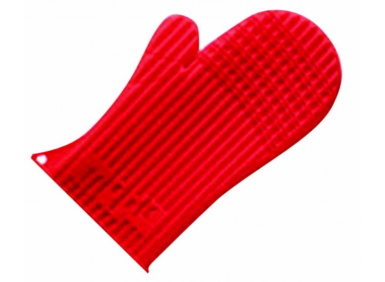 Moufle silicone rouge anti-chaleur 27x15cm