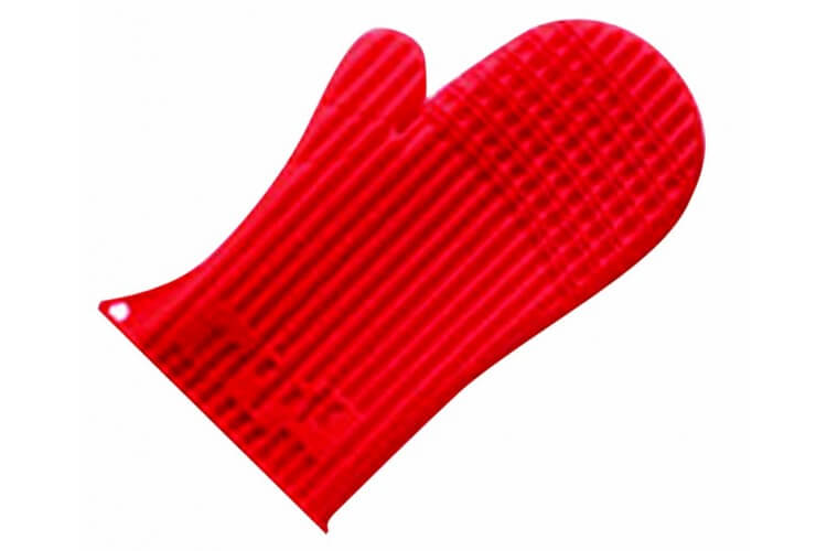 Moufle silicone rouge anti-chaleur 27x15cm
