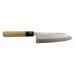 Couteau Santoku japonais artisanal Jikko Japan VG1 16.5cm martelé manche magnolia