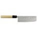 Couteau nakiri japonais artisanal Jikko Japan VG10 16.5cm damas 17 couches manche magnolia