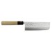 Couteau nakiri japonais artisanal Jikko Japan VG1 16.5cm martelé manche magnolia