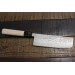Couteau nakiri japonais artisanal Jikko Japan VG10 16.5cm damas 17 couches manche magnolia