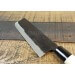 Couteau Nakiri japonais artisanal JIKKO Tokusei lame brute 16,5cm Nihon Steel manche magnolia gravé