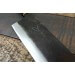 Couteau Nakiri japonais artisanal JIKKO Tokusei lame brute 16,5cm Nihon Steel manche magnolia gravé