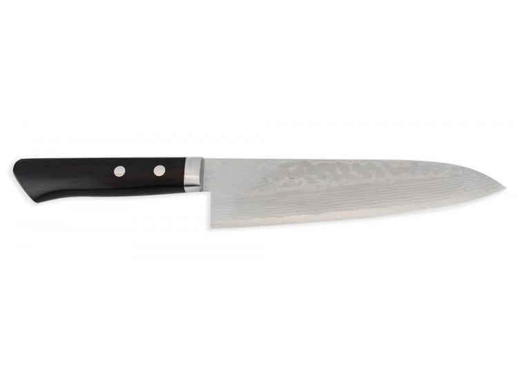 Couteau de chef japonais artisanal Jikko VG10 18cm damas 33 couches manche 2 rivets