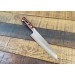 Couteau santoku japonais artisanal Jikko Mahogani Tsuchime 18cm damas 33 couches