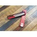 Couteau santoku japonais artisanal Jikko Mahogani Tsuchime 18cm damas 33 couches