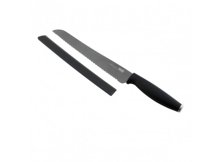 Couteau &agrave; pain KUHN RIKON Colori Titanium rev&ecirc;tement titane 21cm + prot&egrave;ge-lame