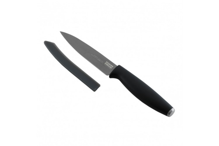 Couteau d'office KUHN RIKON Colori Titanium rev&ecirc;tement titane 10cm + prot&egrave;ge-lame