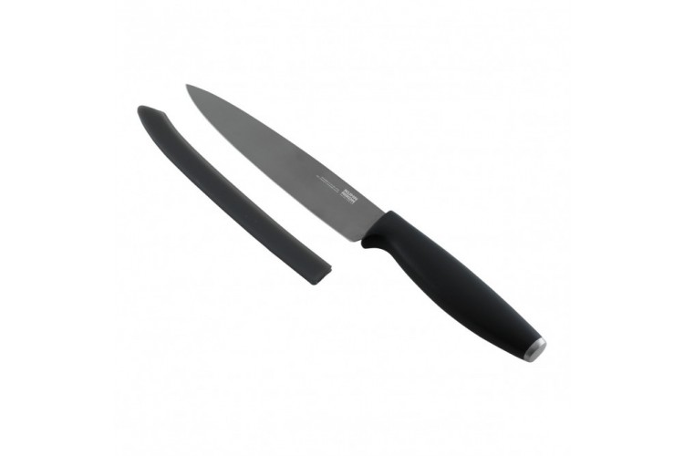 Couteau de cuisine KUHN RIKON Colori Titanium rev&ecirc;tement titane 13cm + prot&egrave;ge-lame
