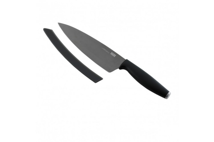 Couteau de chef KUHN RIKON Colori Titanium rev&ecirc;tement titane 18.5cm + prot&egrave;ge-lame