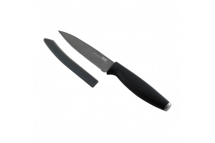 Couteau d'office dentelé KUHN RIKON Colori Titanium revêtement titane 10,5cm + protège-lame