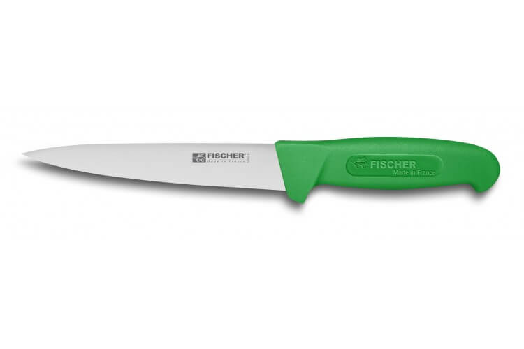 Couteau à saigner professionnel Fischer 17cm manche surmoulé vert