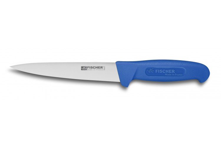 Couteau &agrave; saigner professionnel Fischer HACCP 17cm manche bleu