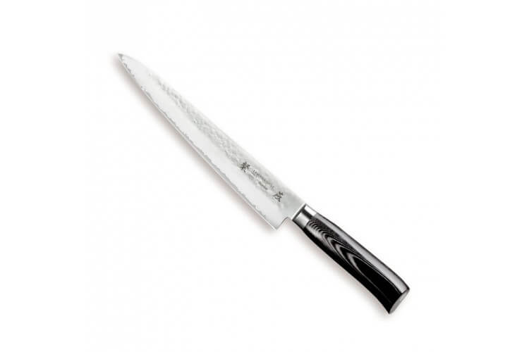 Couteau à trancher japonais Tamahagane Tsubame lame martelée 24cm acier VG5