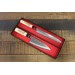 Coffret japonais 2 couteaux artisanaux JIKKO Tokusei Nihon Steel manches magnolia gravés