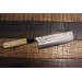 Couteau nakiri japonais artisanal Jikko Japan VG1 16.5cm martelé manche magnolia