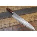 Couteau de chef japonais artisanal Jikko Mahogani Tsuchime 18cm damas 33 couches