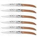 Coffret de 6 couteaux de table Prestige Laguiole Bougna manches ouvragés en teck