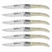 Coffret 6 couteaux de table Prestige Laguiole Bougna manches en os ouvragés