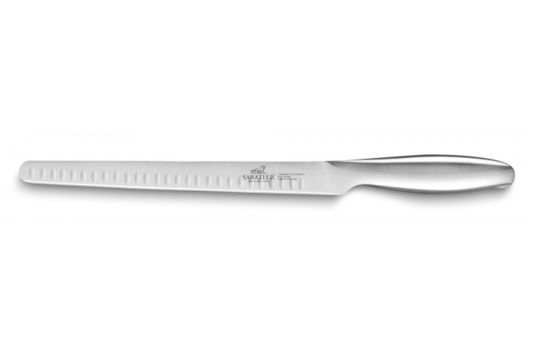 Couteau &agrave; jambon Sabatier Fuso Nitro+ lame alv&eacute;ol&eacute;e Sandvik 30cm tout inox