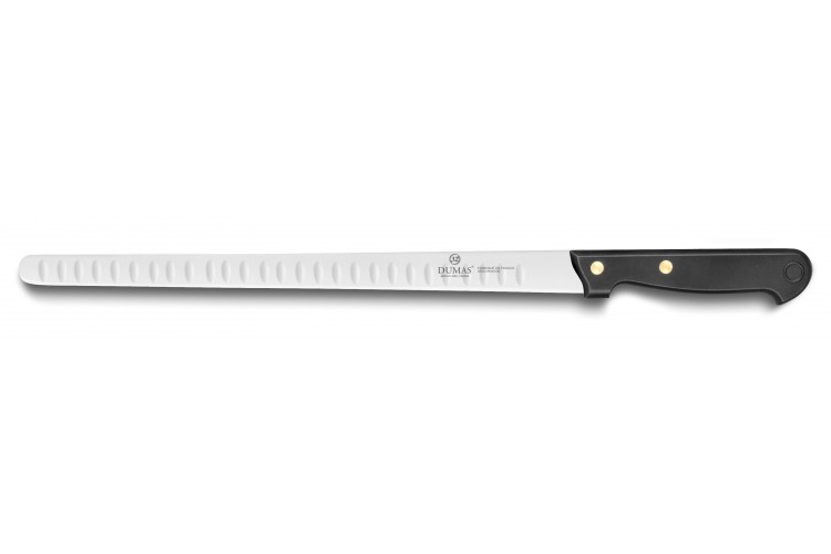Couteau &agrave; saumon/jambon lame souple alv&eacute;ol&eacute;e 32 Dumas Affil 30cm manche 2 rivets