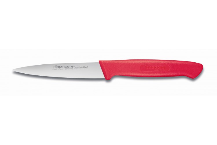 Couteau d'office Bargoin Creative Chef 10cm manche surmoul&eacute; rouge