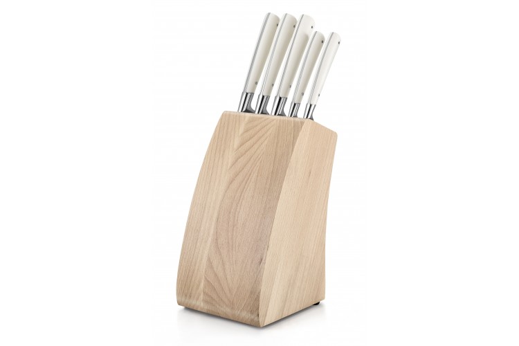Bloc Sabatier Edonist Perle en bois 5 couteaux forg&eacute;s acier inox