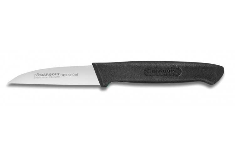 Couteau d'office Bargoin Creative Chef lame droite 8cm manche surmoul&eacute; noir
