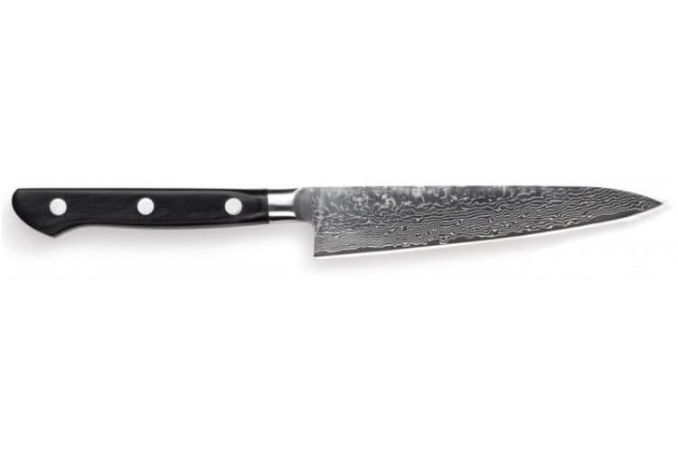Couteau d'office long japonais Tojiro Damascus Pro 13,5cm acier SGPS haut de gamme