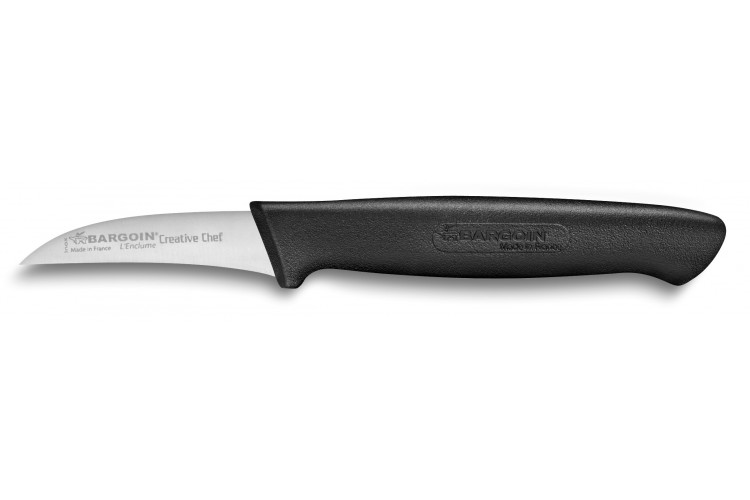 Couteau d'office bec d'oiseau Bargoin Creative Chef 6cm manche surmoul&eacute; noir