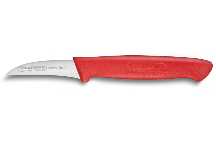 Couteau d'office bec d'oiseau Bargoin Creative Chef 6cm manche surmoul&eacute; rouge