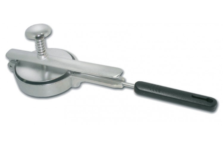 Reconstitueur de steak hach&eacute; manuel rond en inox