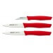 Set 3 couteaux à légumes Arcos Nova lames acier NITRUM manche rouge