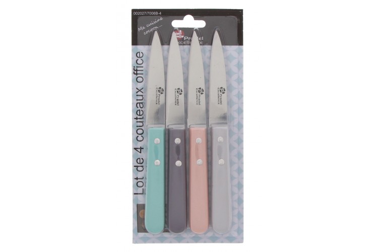 Set de 4 couteaux d'office Pradel Excellence coloris pastel