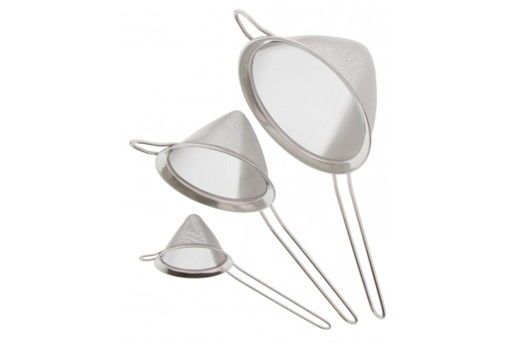 Set de 3 passoires chinois Pradel Excellence acier inox diam&egrave;tre 8-12-16cm