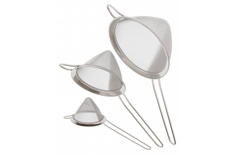 Set de 3 passoires chinois Pradel Excellence acier inox diamètre 8-12-16cm
