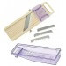 Mandoline japonaise professionnelle Benriner 3 lames couloir 6.5cm + poussoir et bac