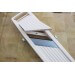 Mandoline japonaise professionnelle Benriner 3 lames couloir 6.5cm + poussoir et bac