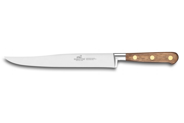 Couteau &agrave; d&eacute;couper forg&eacute; Sabatier Perigord lame 20cm manche en noyer