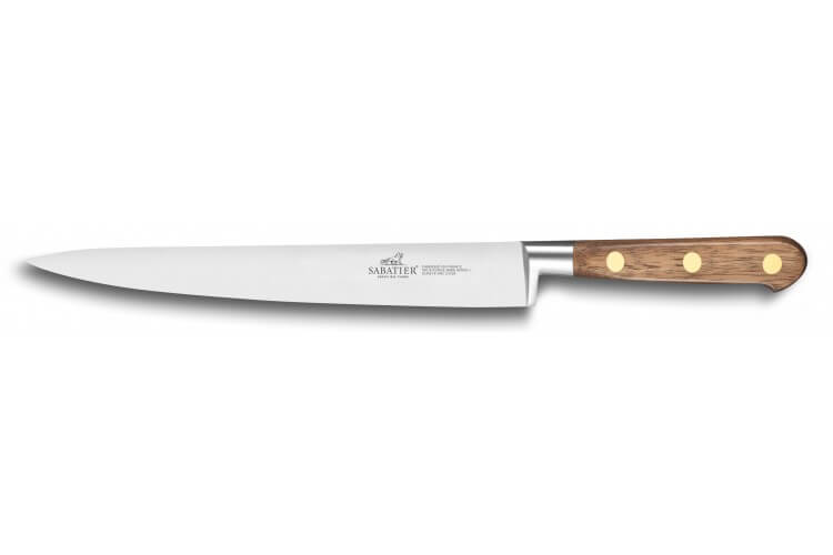 Couteau tranchelard forgé Sabatier Perigord lame 20cm manche en noyer