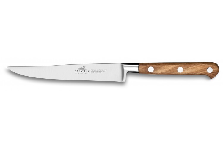 Couteau &agrave; steak SABATIER Proven&ccedil;ao 100% forg&eacute; 13cm manche en olivier