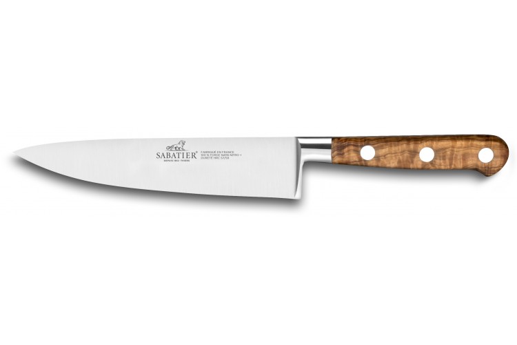 Couteau de chef SABATIER Proven&ccedil;ao 100% forg&eacute; 15cm manche olivier