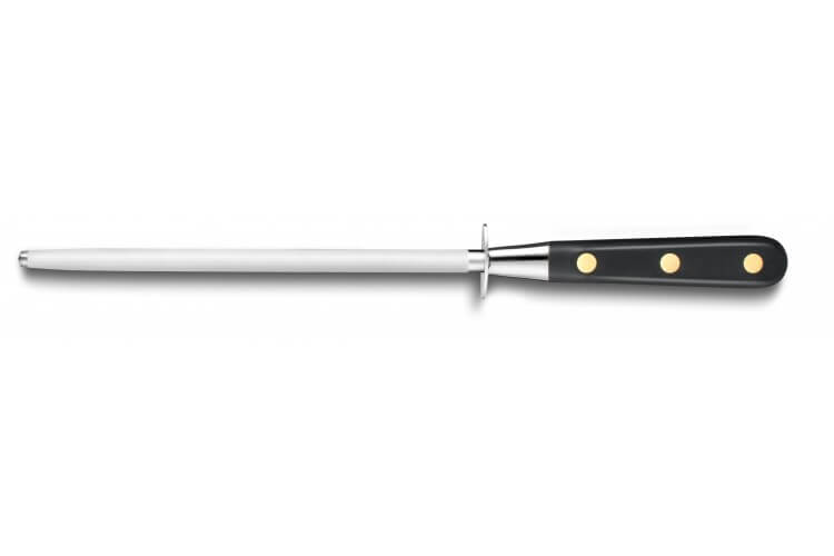 Fusil à aiguiser Idéal Inox 100% forgé rivets laiton mèche ronde 20cm